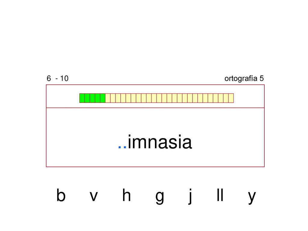 ortografía 5 ..imnasia b v h g j ll y