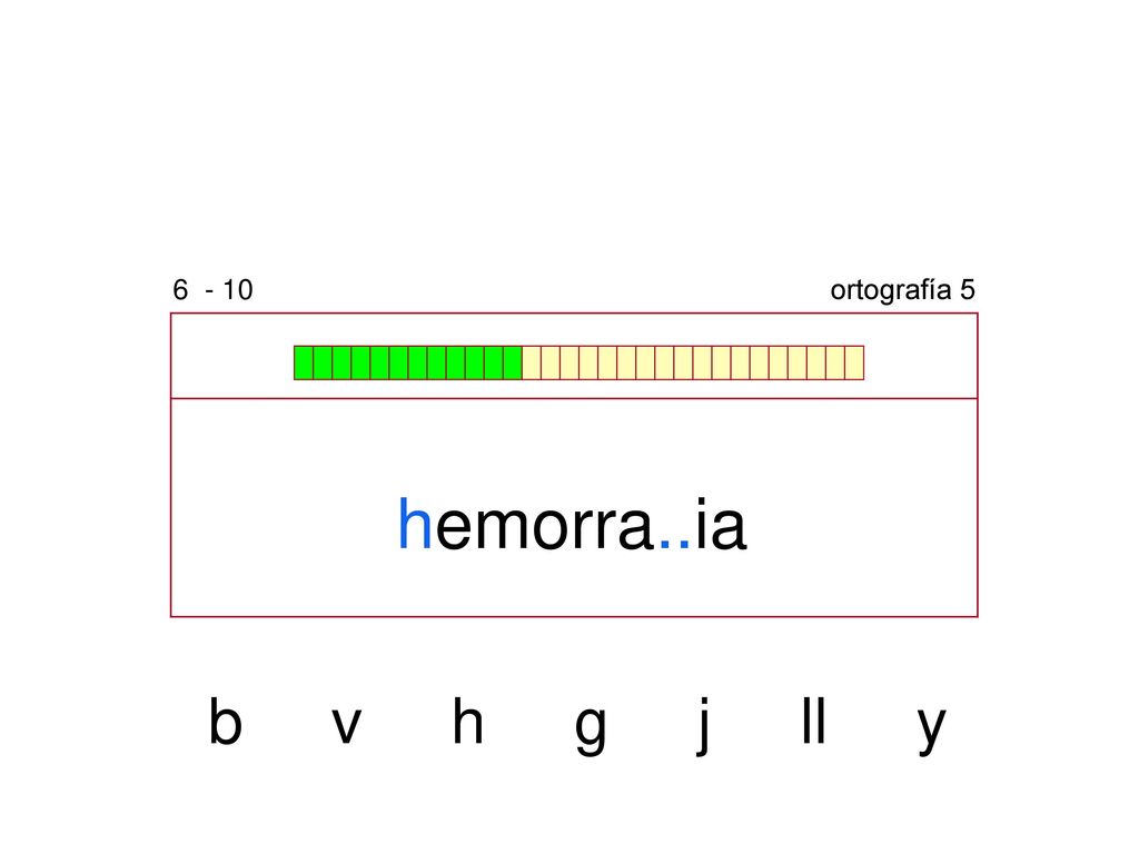 ortografía 5 hemorra..ia b v h g j ll y