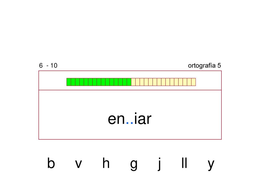 ortografía 5 en..iar b v h g j ll y