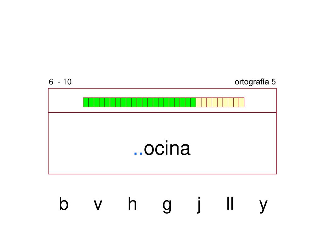 ortografía 5 ..ocina b v h g j ll y