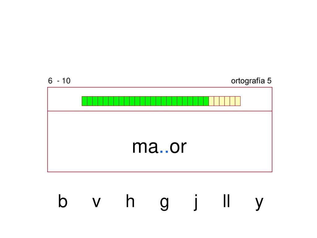 ortografía 5 ma..or b v h g j ll y