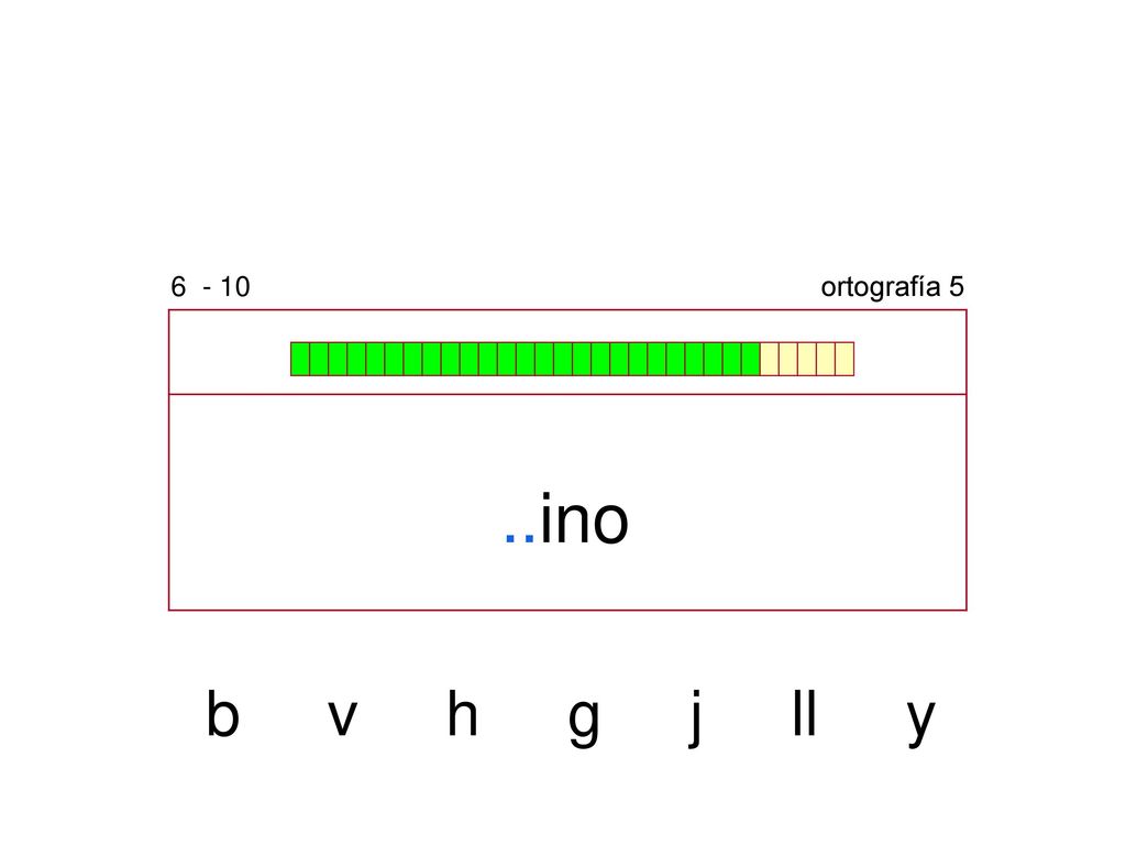 ortografía 5 ..ino b v h g j ll y