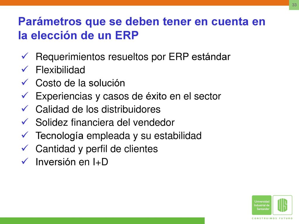 Parámetros que se deben tener en cuenta en la elección de un ERP