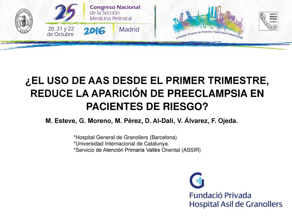 ¿EL USO DE AAS DESDE EL PRIMER TRIMESTRE, REDUCE LA APARICIÓN DE PREECLAMPSIA EN PACIENTES DE RIESGO