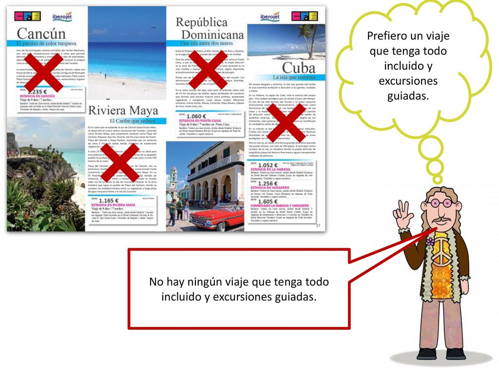 Prefiero un viaje que tenga todo incluido y excursiones guiadas.