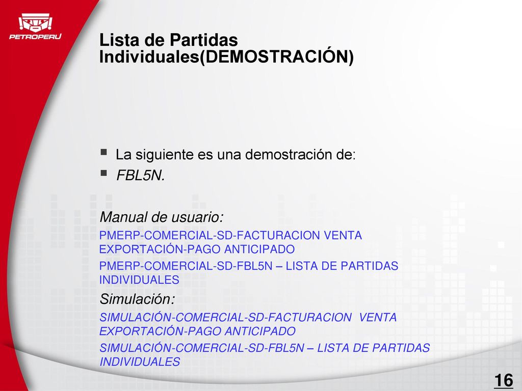 Lista de Partidas Individuales(DEMOSTRACIÓN)