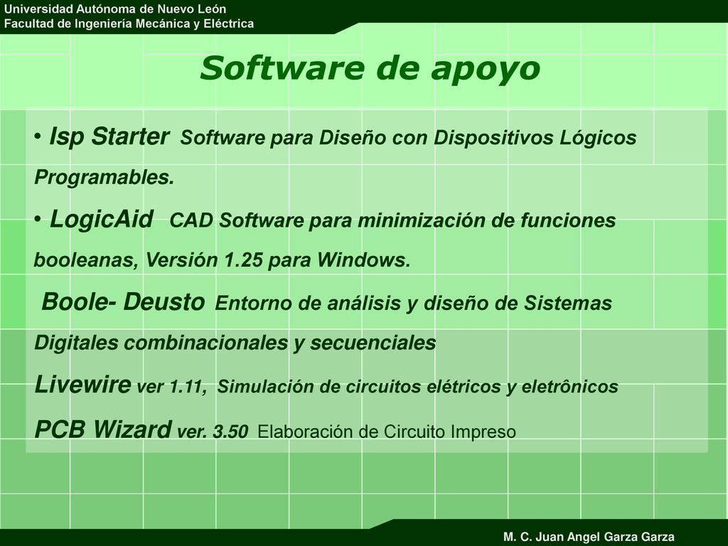 Software de apoyo Isp Starter Software para Diseño con Dispositivos Lógicos Programables.