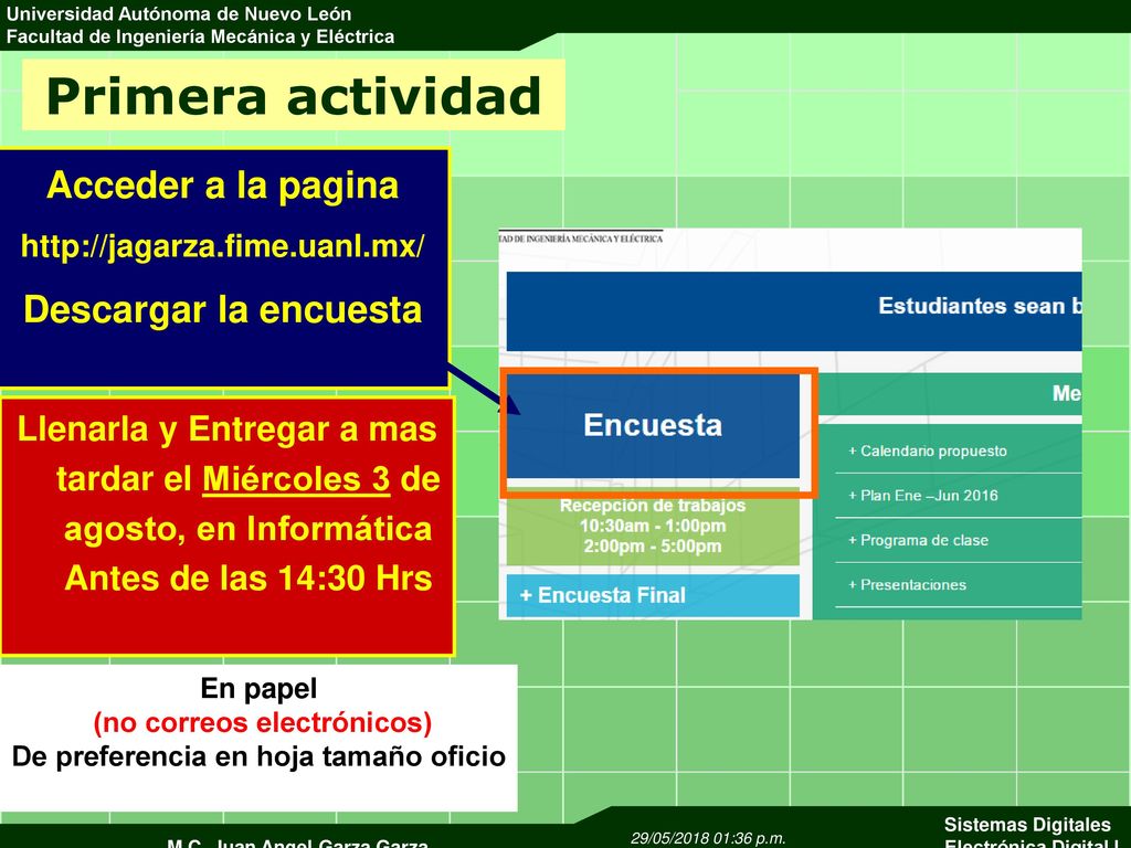 (no correos electrónicos) De preferencia en hoja tamaño oficio