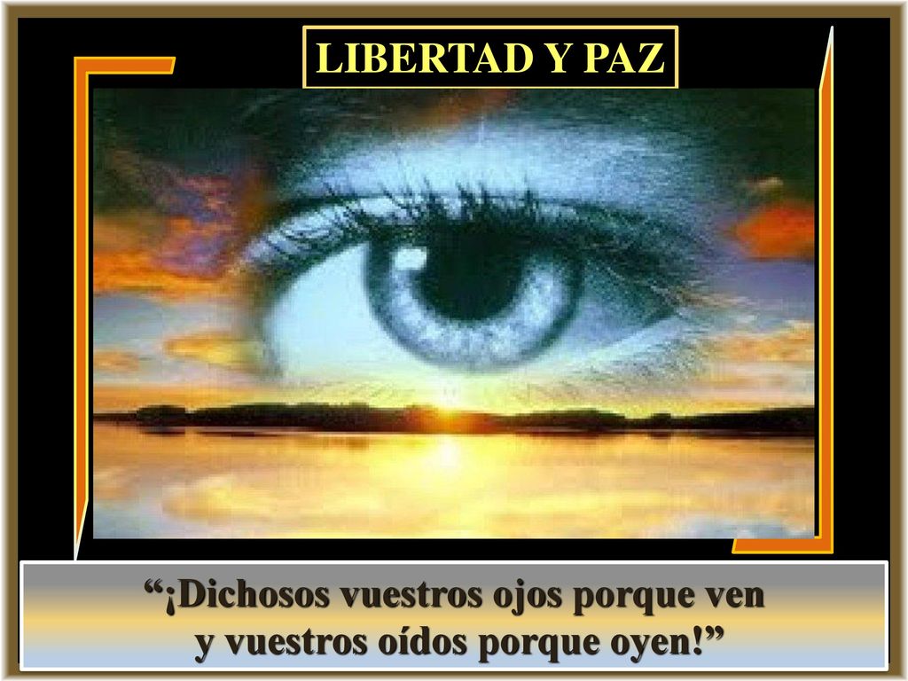 ¡Dichosos vuestros ojos porque ven y vuestros oídos porque oyen!