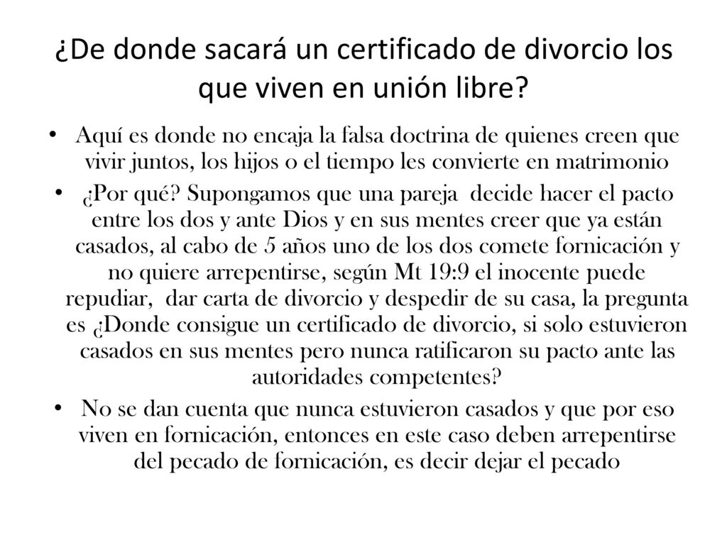 ¿De donde sacará un certificado de divorcio los que viven en unión libre