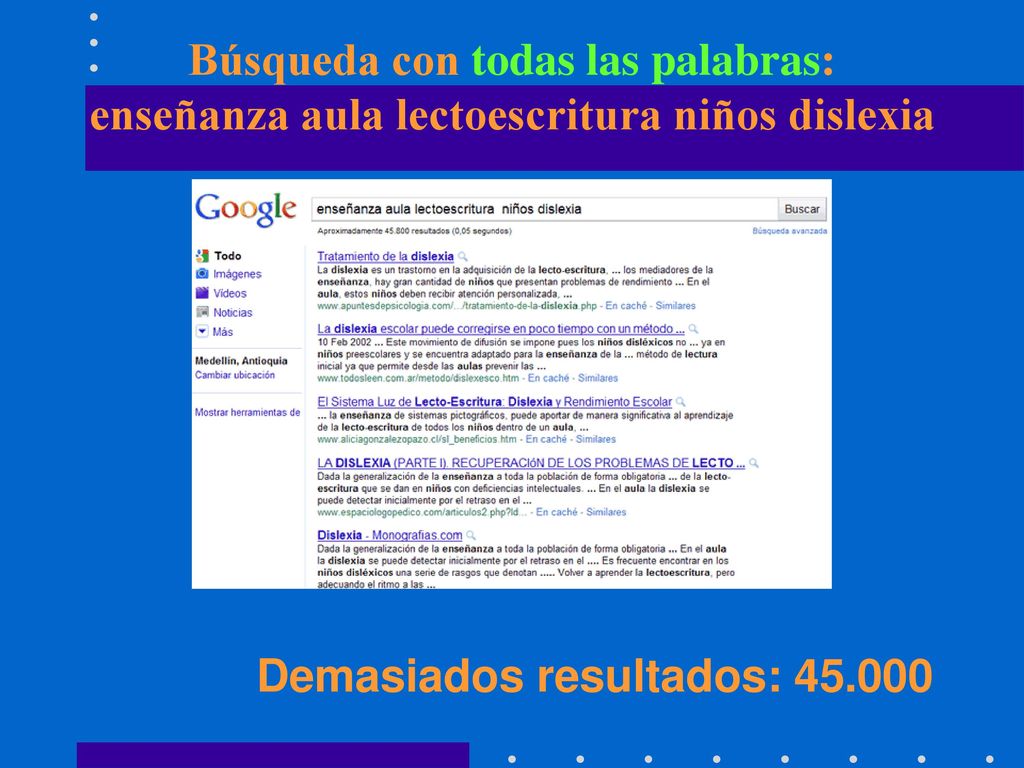 Búsqueda con todas las palabras: enseñanza aula lectoescritura niños dislexia