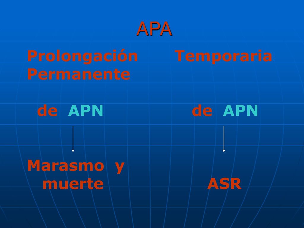 APA Prolongación Temporaria Permanente de APN de APN Marasmo y