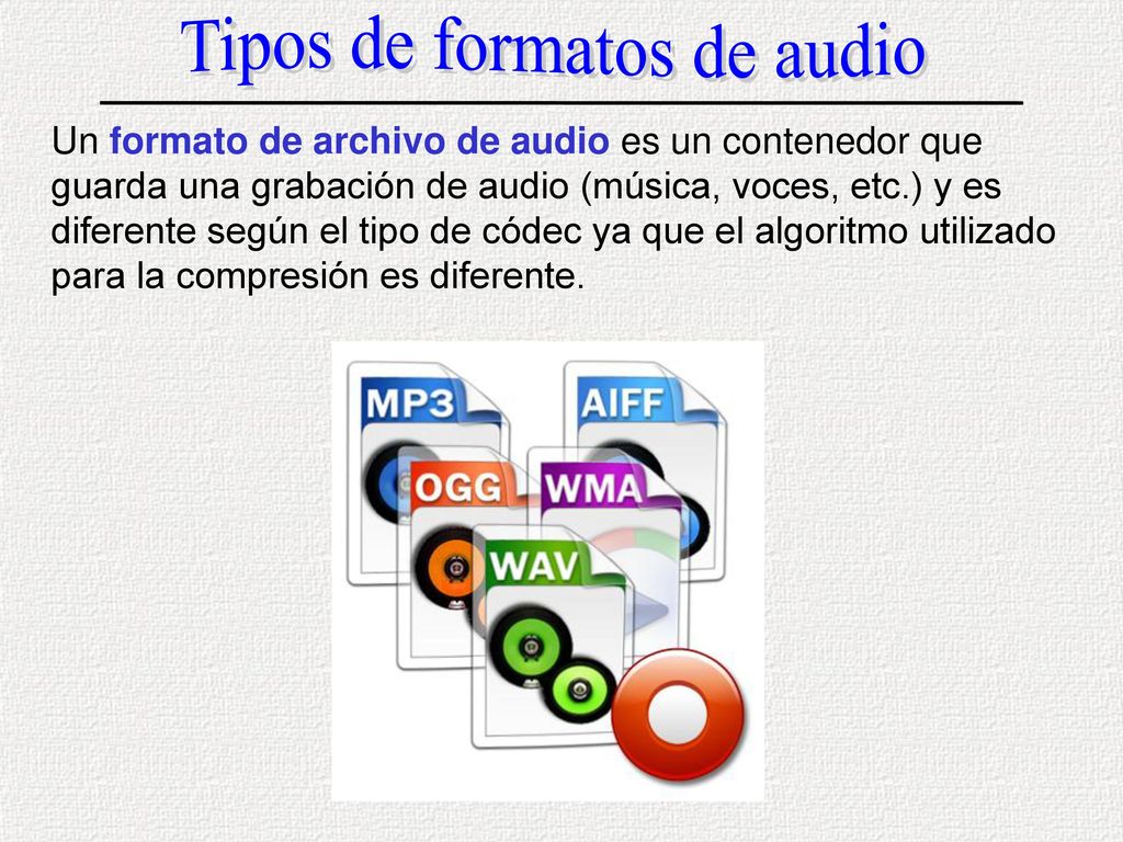 Tipos de formatos de audio