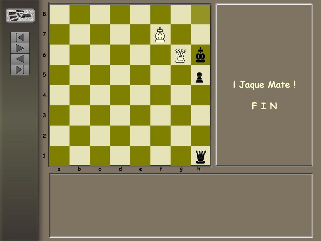 a b c d e f g h ¡ Jaque Mate ! F I N