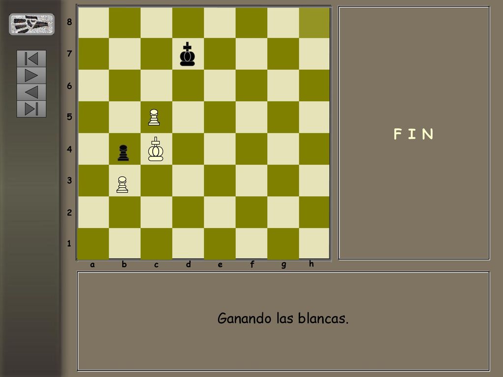 a b c d e f g h F I N Ganando las blancas.