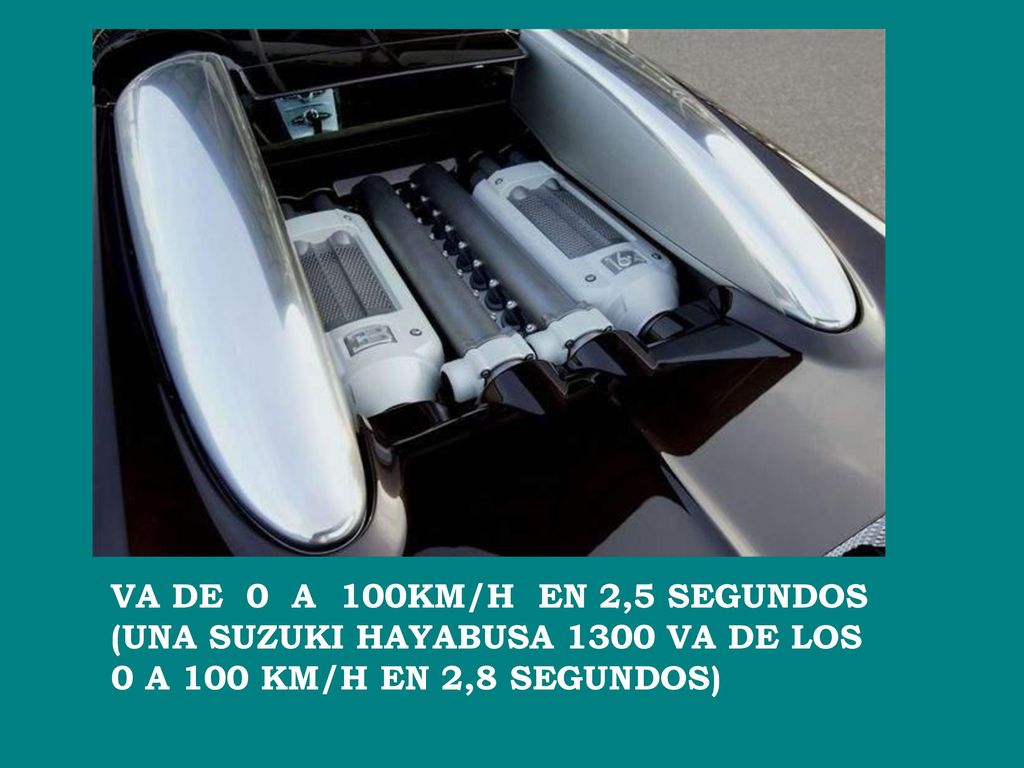 VA DE 0 A 100KM/H EN 2,5 SEGUNDOS (UNA SUZUKI HAYABUSA 1300 VA DE LOS 0 A 100 KM/H EN 2,8 SEGUNDOS)