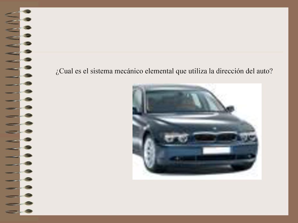 ¿Cual es el sistema mecánico elemental que utiliza la dirección del auto