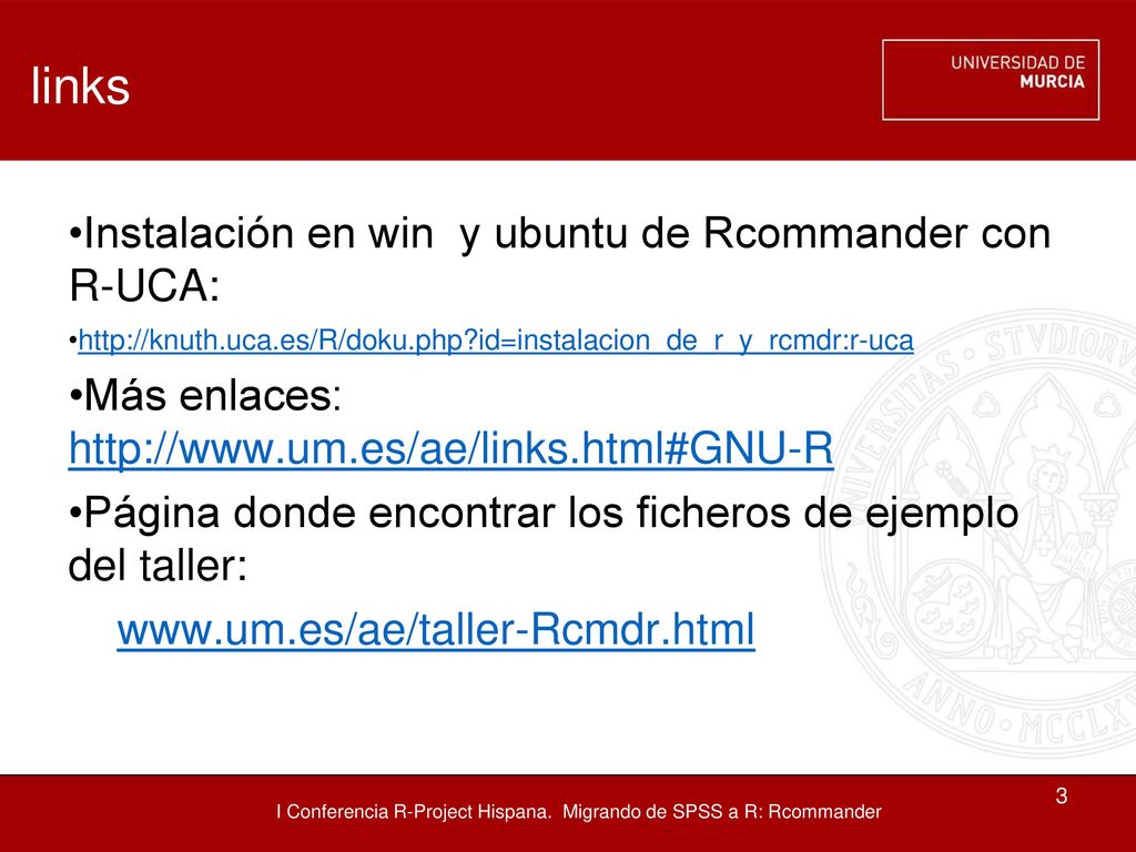 links Instalación en win y ubuntu de Rcommander con R-UCA: