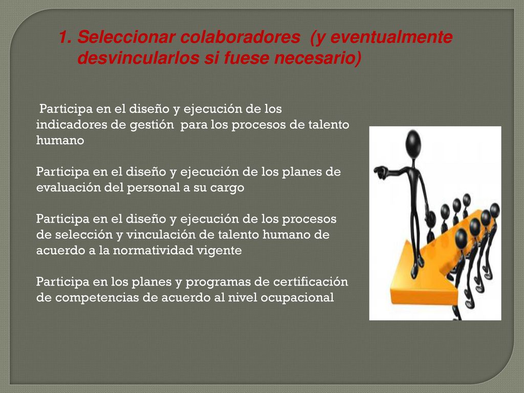 Seleccionar colaboradores (y eventualmente desvincularlos si fuese necesario)