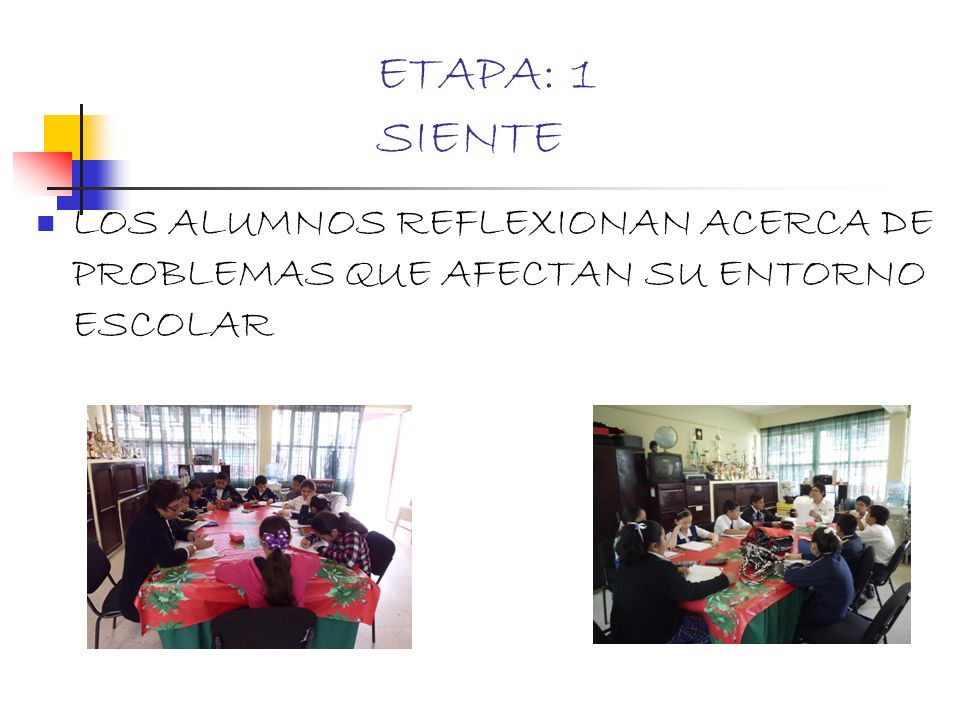 ETAPA: 1 SIENTE LOS ALUMNOS REFLEXIONAN ACERCA DE PROBLEMAS QUE AFECTAN SU ENTORNO ESCOLAR