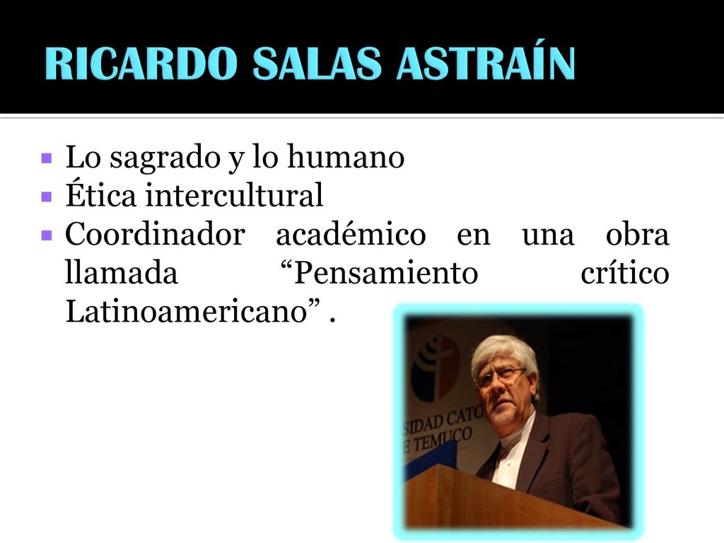 RICARDO SALAS ASTRAÍN Lo sagrado y lo humano Ética intercultural