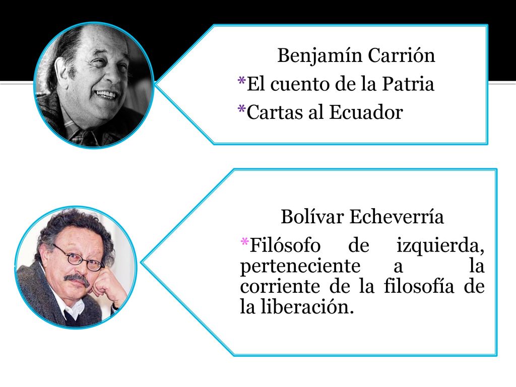 Benjamín Carrión *El cuento de la Patria. *Cartas al Ecuador. Bolívar Echeverría.