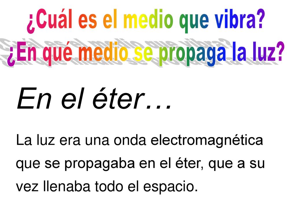 ¿Cuál es el medio que vibra ¿En qué medio se propaga la luz