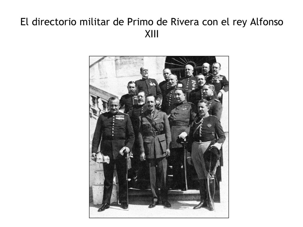El directorio militar de Primo de Rivera con el rey Alfonso XIII