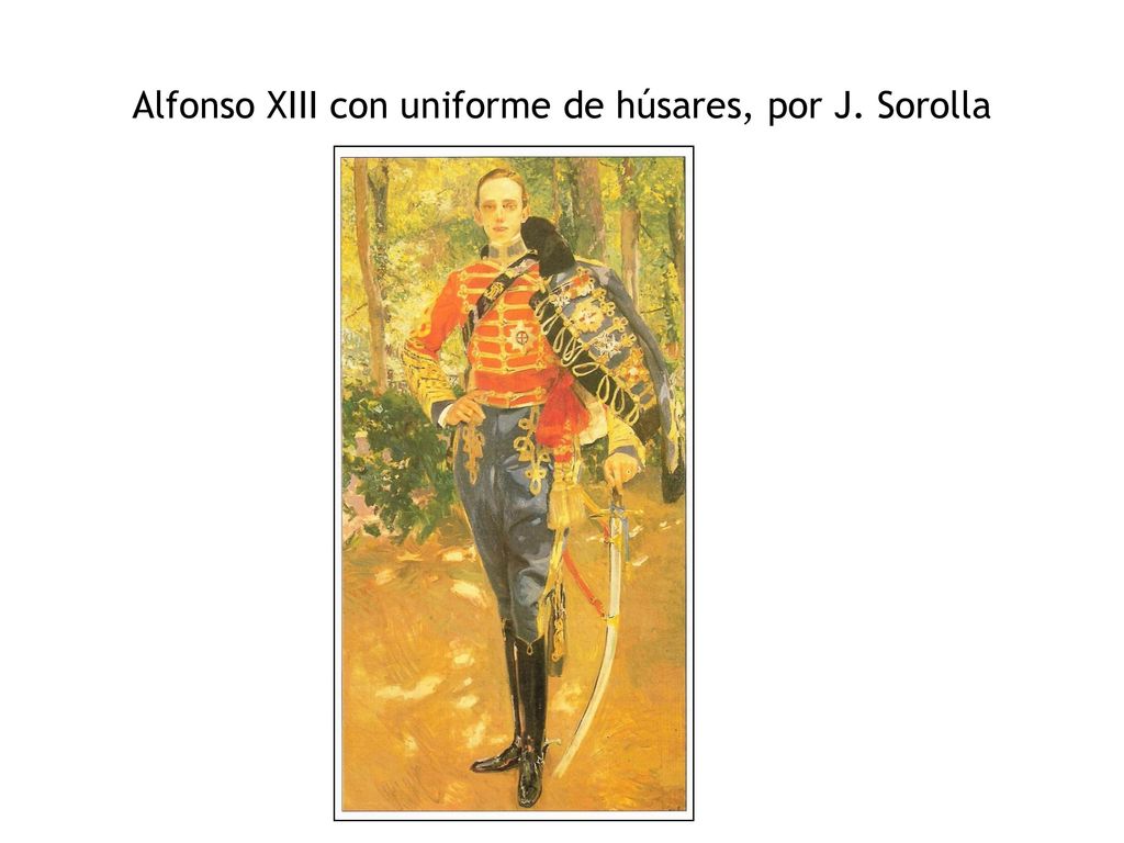 Alfonso XIII con uniforme de húsares, por J. Sorolla