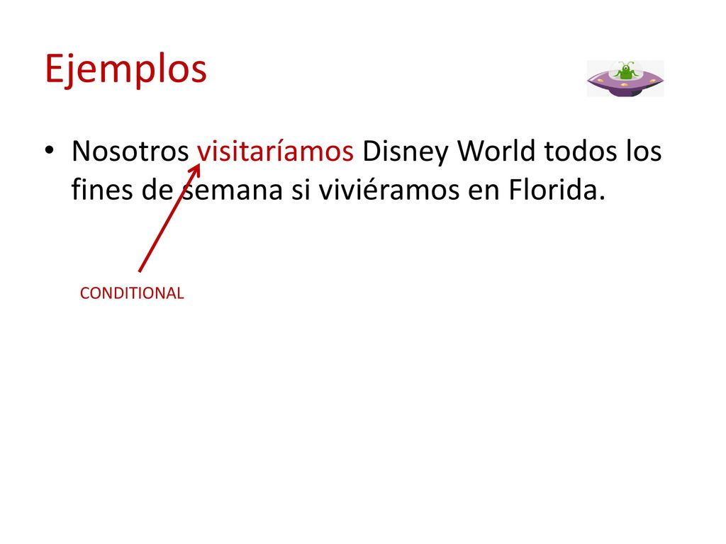 Ejemplos Nosotros visitaríamos Disney World todos los fines de semana si viviéramos en Florida.