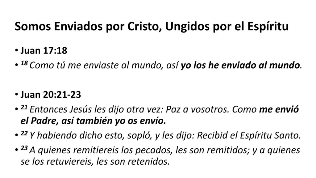 Somos Enviados por Cristo, Ungidos por el Espíritu