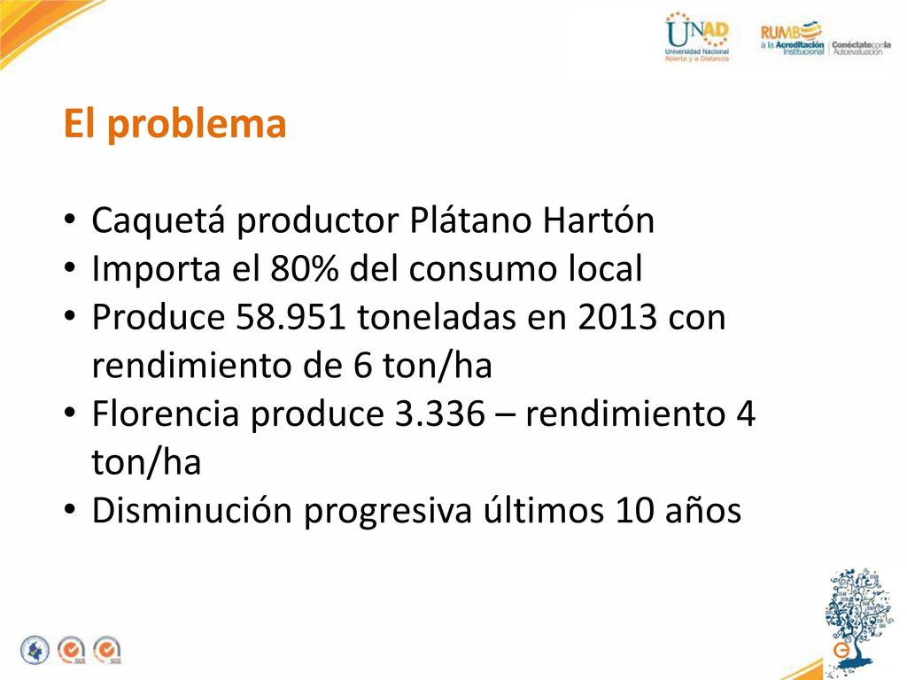El problema Caquetá productor Plátano Hartón