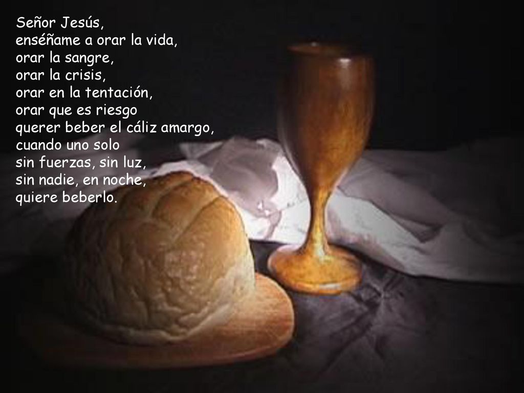 Señor Jesús, enséñame a orar la vida, orar la sangre, orar la crisis, orar en la tentación, orar que es riesgo.