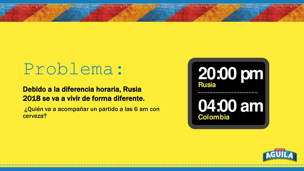 Problema: Debido a la diferencia horaria, Rusia 2018 se va a vivir de forma diferente.