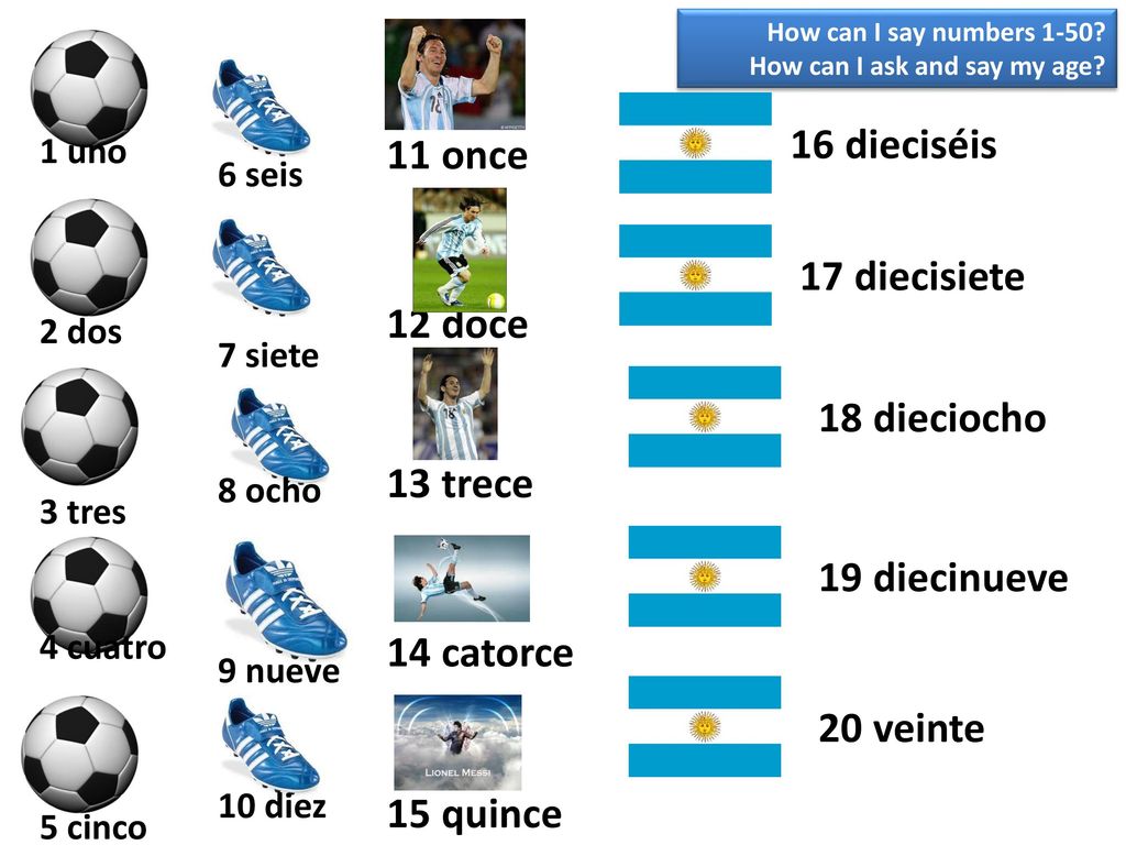 16 dieciséis 11 once 17 diecisiete 12 doce 18 dieciocho 13 trece