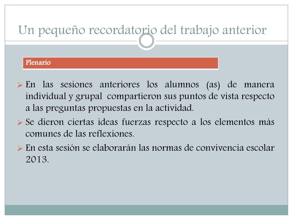 Un pequeño recordatorio del trabajo anterior