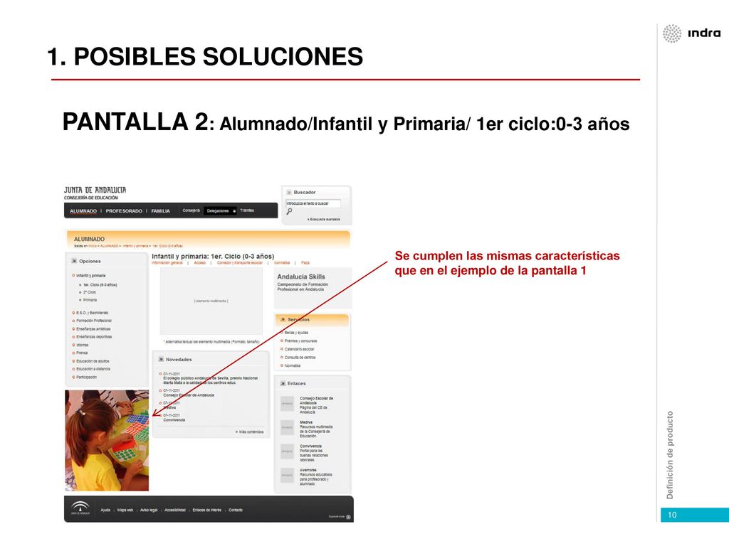PANTALLA 2: Alumnado/Infantil y Primaria/ 1er ciclo:0-3 años