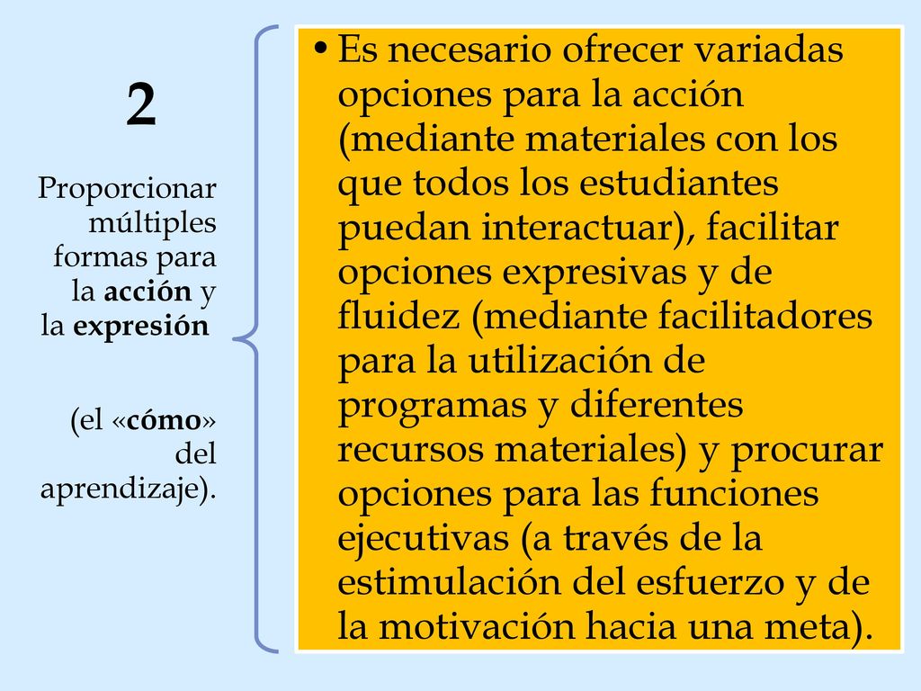 Proporcionar múltiples formas para la acción y la expresión