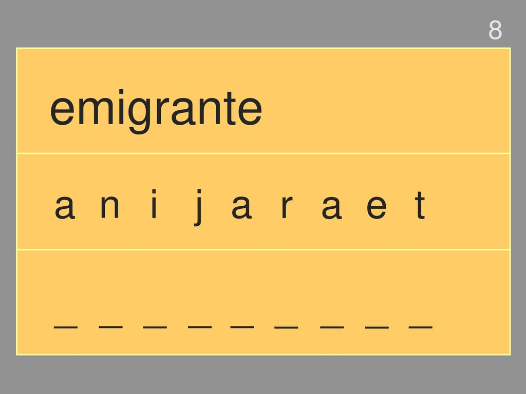 8 emigrante a n i j a r a e t _ _ _ _ _ _ _ _ _