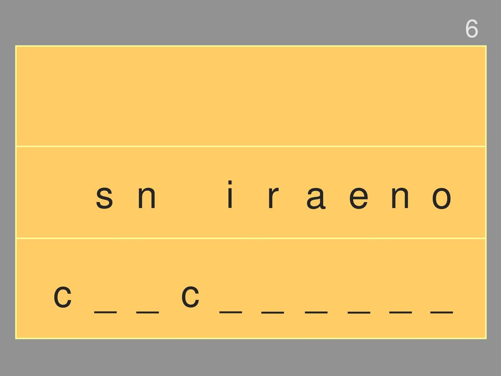 6 s n i r a e n o c _ _ c _ _ _ _ _ _