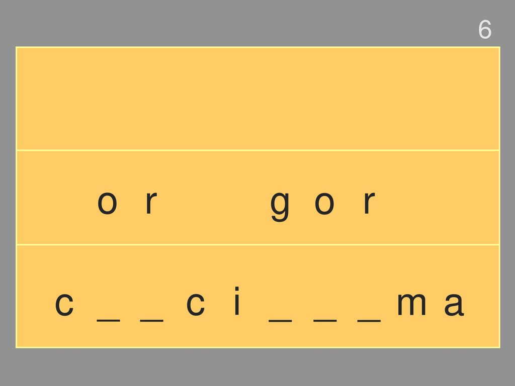 6 o r g o r c _ _ c i _ _ _ m a