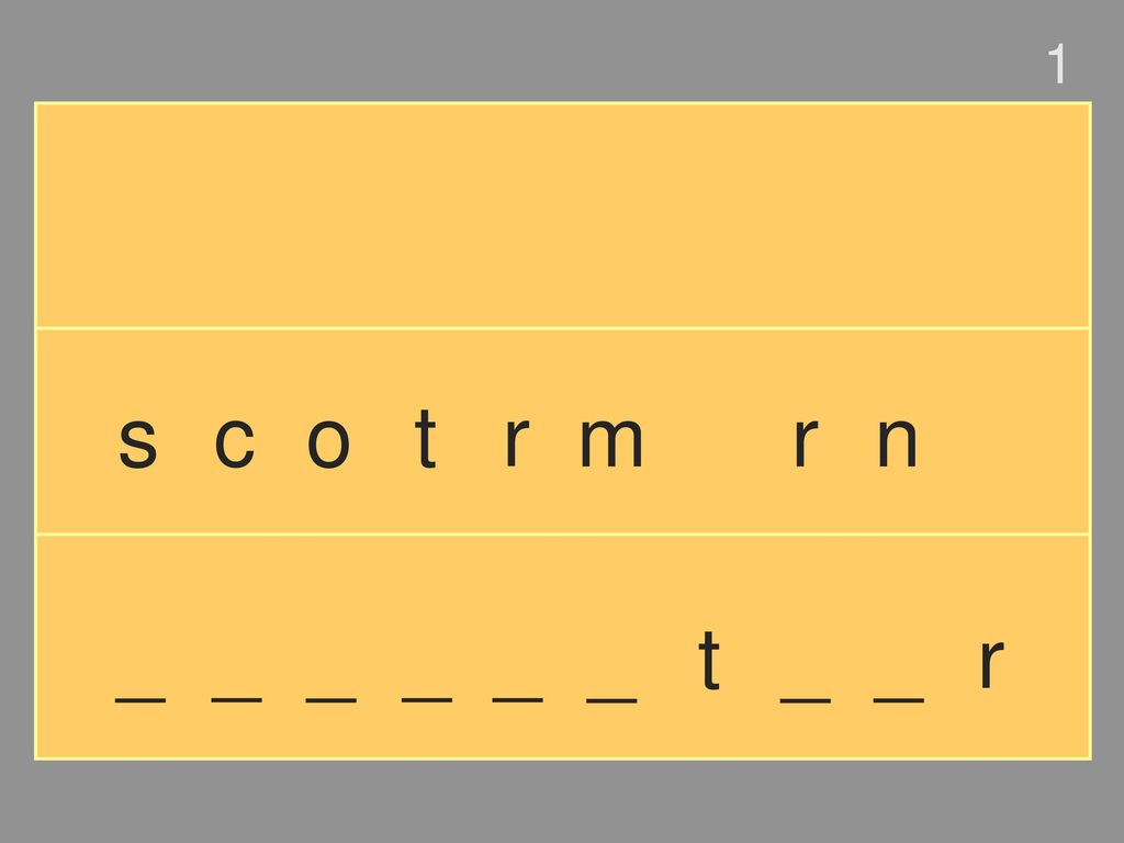 1 s c o t r m r n _ _ _ _ _ _ t _ _ r