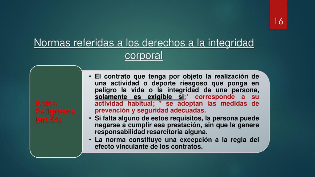 Normas referidas a los derechos a la integridad corporal