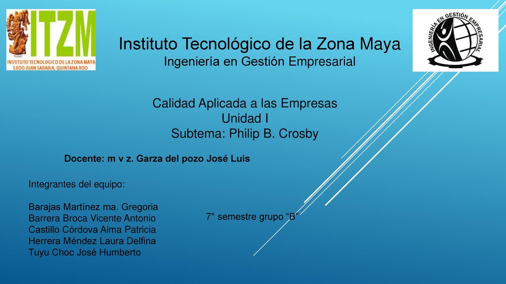 Instituto Tecnológico de la Zona Maya Ingeniería en Gestión Empresarial