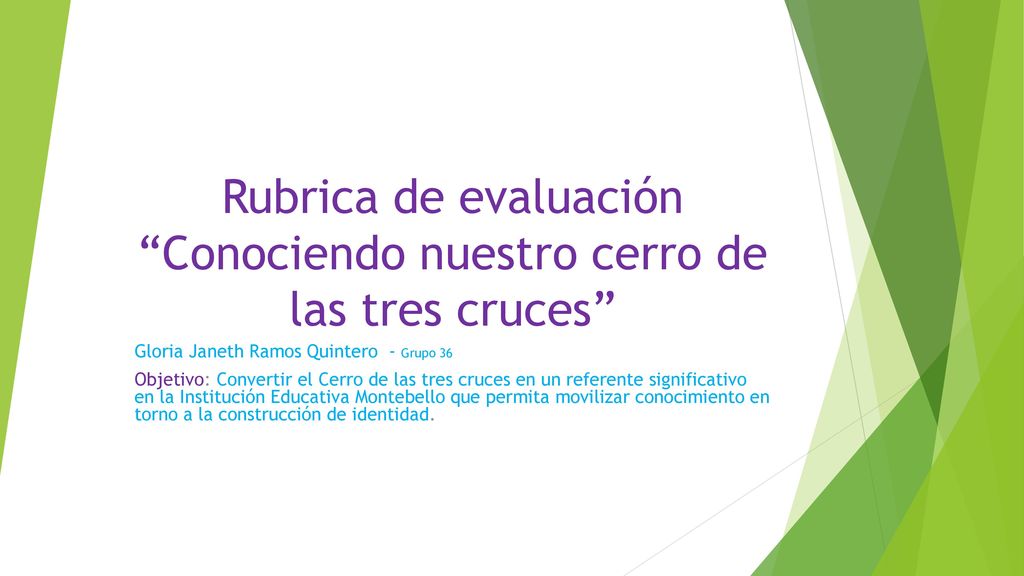 Rubrica de evaluación Conociendo nuestro cerro de las tres cruces