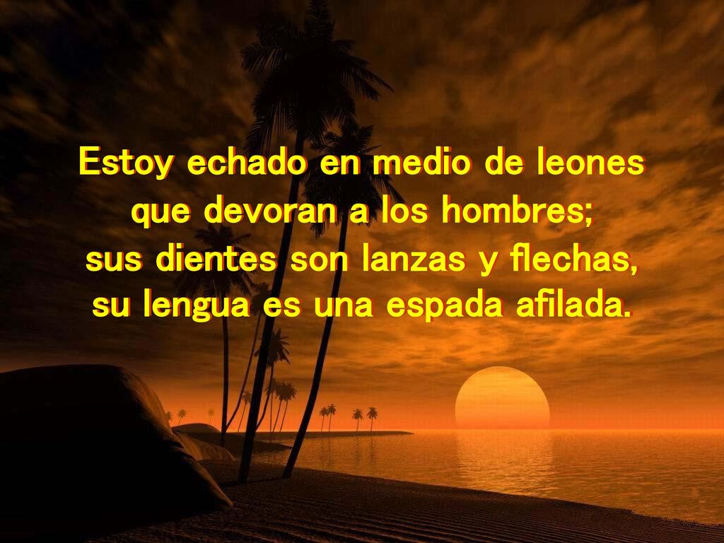 Estoy echado en medio de leones que devoran a los hombres;