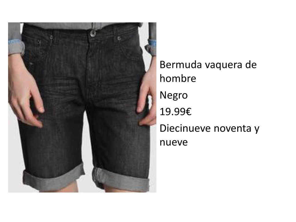 Bermuda vaquera de hombre Negro 19.99€ Diecinueve noventa y nueve