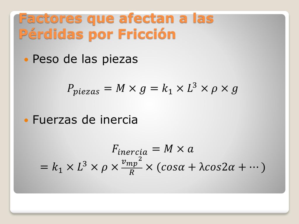 Factores que afectan a las Pérdidas por Fricción