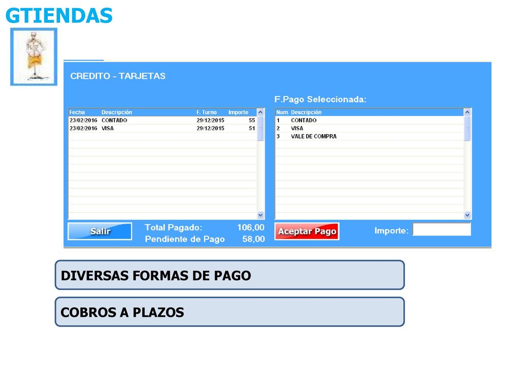 GTIENDAS DIVERSAS FORMAS DE PAGO COBROS A PLAZOS