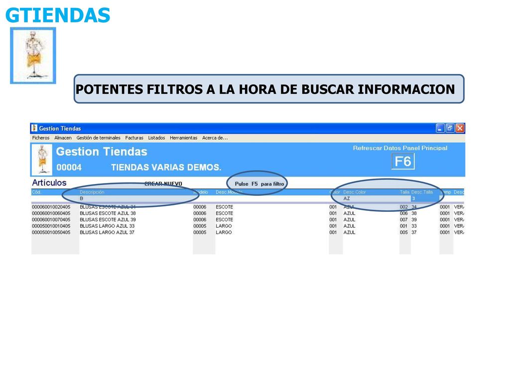 GTIENDAS POTENTES FILTROS A LA HORA DE BUSCAR INFORMACION